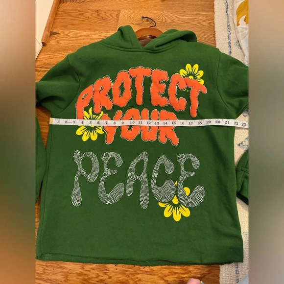 Euphoric 777 Protect Your Peace Green Hoodie Size Medium - Picture 8 of 11